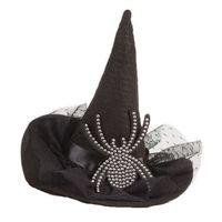 Rubies Halloween heksenhoed - mini hoedje op diadeem - one size - zwart - meisjes/dames   - - thumbnail