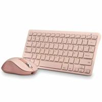NGS Fantasy Kit Pink - Toetsenbord en Muis, Spaanse taal, QWERTY, Oplaadbaar, Stil, Multimode (2,4 GHz/BT1/BT2), 12 Multimediatoetsen, instelbare DPI, Compatibel met pc/Mac/tablets