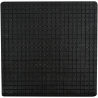 Douche/bad anti-slip mat badkamer - rubber - zwart - 54 x 54 cm - vierkant - thumbnail