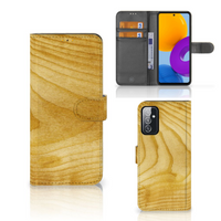 Samsung Galaxy M52 Book Style Case Licht Hout - thumbnail