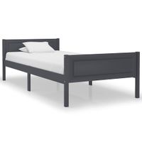 Bedframe massief grenenhout grijs 100x200 cm - thumbnail