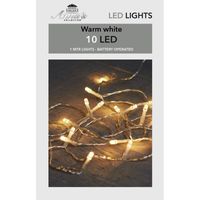 Kerstverlichting - op batterijen - warm wit - 10 LED lampjes - 100 cm - thumbnail