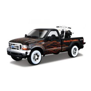 Speelgoedauto Ford F-350 met Harley Davidson motor zwart 1:24/20 cm   -