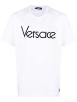 Versace t-shirt en coton à logo brodé - Blanc