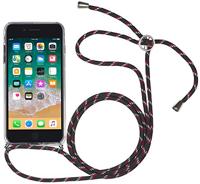 StilGut Telefoonketting compatibel met iPhone 8/iPhone 7, transparante achterkant met zwart koord