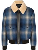 TOM FORD veste bomber zippée à carreaux - Bleu