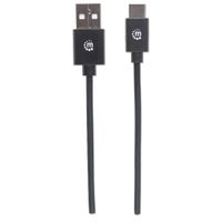 Manhattan USB-kabel USB 2.0 USB-C stekker, USB-A stekker 1.00 m Zwart UL gecertificeerd 353298 - thumbnail