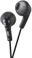 JVC Gumy HA-F160 in-ear hoofdtelefoon met 1 m kabel voor Android, iPhone, computers, laptops, consoles en meer (neodymium magneet, 3,5 mm jack, 15 Hz - 20 kHz), zwart