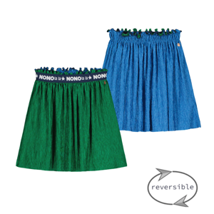 NoNo Meisjes rok reversibel plissee - Nele - Screen groen