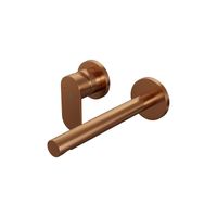 Inbouw Wastafelmengkraan Brauer Copper Edition Coldstart Rechte Uitloop Platte Hendel Links Geborsteld Koper PVD Met Rozetten - thumbnail