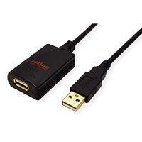 ROLINE USB 2.0 verlenging, zwart, 5 m