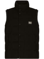 Dolce & Gabbana gilet matelassé à logo - Noir