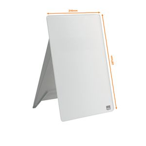 nobo Glazen notitiebord Diamond Glass Desktop (b x h) 216 mm x 297 mm Stralend wit Incl. tafelstandaard, Incl. boardmarker