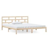 vidaXL Bedframe massief grenenhout 140x190 cm, bed, ledikant, massief houten bedframe, bedbodem, bed frame, slaapmeubel, tweepersoonsbed, bedden