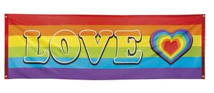 Banner Regenboog Love 74x220cm