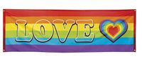 Banner Regenboog Love 74x220cm