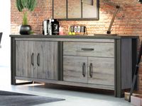 Dressoir DEXTER 4 deuren 1 lade bonifacio eik/antraciet