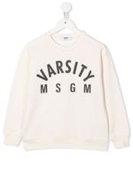 MSGM Kids sweat à logo Varsity imprimé - Tons neutres - thumbnail