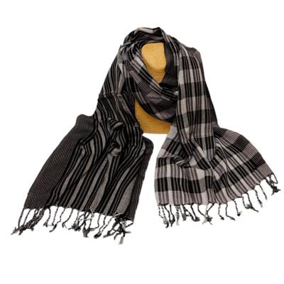 Sjaal van Katoenviscose (Zwart-Wit) Sjaal van Katoenviscose (Zwart-Wit)