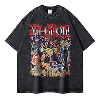 Yu-Gi-Oh! T-Shirt Oversized zuur gewassen T-shirt Afdrukken Grafisch Voor Voor Stel Voor heren Dames Volwassenen Halloween Carnaval Maskerade Heet stempelen Straat Casual / Dagelijks Lightinthebox