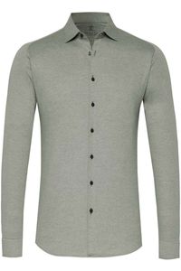 Desoto Slim Fit Jersey shirt donkergroen, Effen