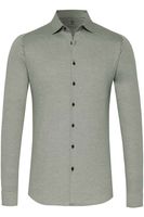 Desoto Slim Fit Jersey shirt donkergroen, Effen