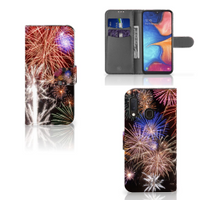 Samsung Galaxy A20e Wallet Case met Pasjes Vuurwerk