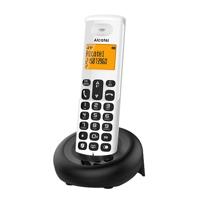 Alcatel E160 witte draadloze DECT-telefoon met blokkering van ongewenste oproepen, groot oranje display met achtergrondverlichting, gemakkelijk af te lezen, klassieke en polyfonische beltonen