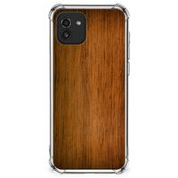 Samsung Galaxy A03 Stevig Telefoonhoesje Donker Hout