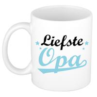 Bellatio Decorations Cadeau koffie/thee mok voor opa - blauw - de liefste - 300 ml    - - thumbnail