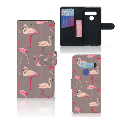 LG G8s Thinq Telefoonhoesje met Pasjes Flamingo