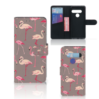 LG G8s Thinq Telefoonhoesje met Pasjes Flamingo