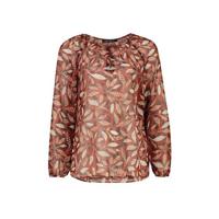 Expresso top met all over print roodbruin