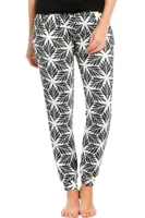 24/7 lange pyjamabroek / legging dames - NOS - Leaves - M - Wit - M - M - M