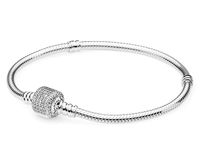 Pandora Moments 590723CZ Armband Sparkling Pave Clasp Snake Chain zilver 23 cm - thumbnail