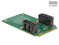 Delock 62962 Converter mSATA male > 2 x SATA 7-pins male met RAID - thumbnail