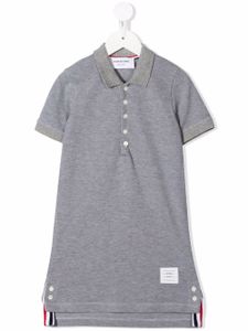 Thom Browne Kids robe-polo à détail 4 bandes signature - Gris