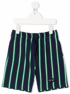 Kenzo Kids short rayé à patch logo - Bleu