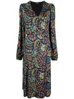 ETRO robe mi-longue à imprimé cachemire - Noir