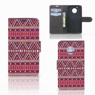 Motorola Moto G5 Telefoon Hoesje Aztec Paars Motorola Moto G5 Telefoon Hoesje Aztec Paars