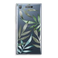 Tropical watercolor leaves: Sony Xperia XZ1 Transparant Hoesje - thumbnail