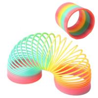 Classic Toy Caleidoscope Rainbow Ring Folding Plastic Spring Coil Toy voor kinderen (willekeurige levering)