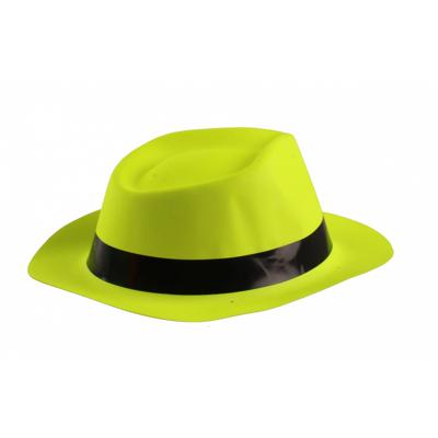 Lg-imports Hoed Met Zwarte Band Neongeel One Size