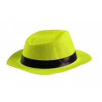 Lg-imports Hoed Met Zwarte Band Neongeel One Size