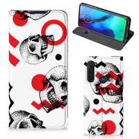 Mobiel BookCase Motorola Moto G Pro Skull Red