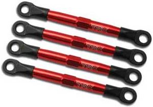 Toe links, aluminum (red-anodized) (4) (assembled with rod ends and threaded inserts) (1/16 slash)