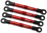 Toe links, aluminum (red-anodized) (4) (assembled with rod ends and threaded inserts) (1/16 slash)