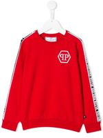 Philipp Plein Junior sweat à bandes logos - Rouge