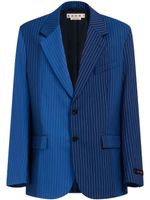 Marni blazer bicolore en laine à fines rayures - Bleu