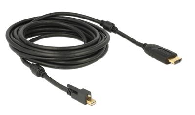 DeLock mini DisplayPort 1.2 male met schroef - HDMI male kabel (4K, Actief)-2.0 meter DeLock mini DisplayPort 1.2 male met schroef - HDMI male kabel (4K, Actief)-2.0 meter